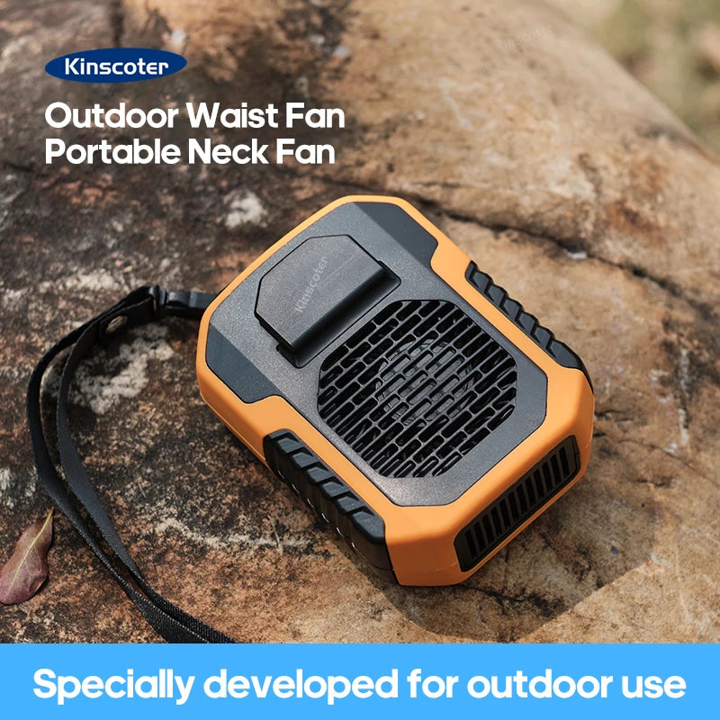 6000Mah Hanging Neck/Waist Fan USB Mini Portable Rechargeable Fan for Outdoor Camping Hiking Climbing Running Sports