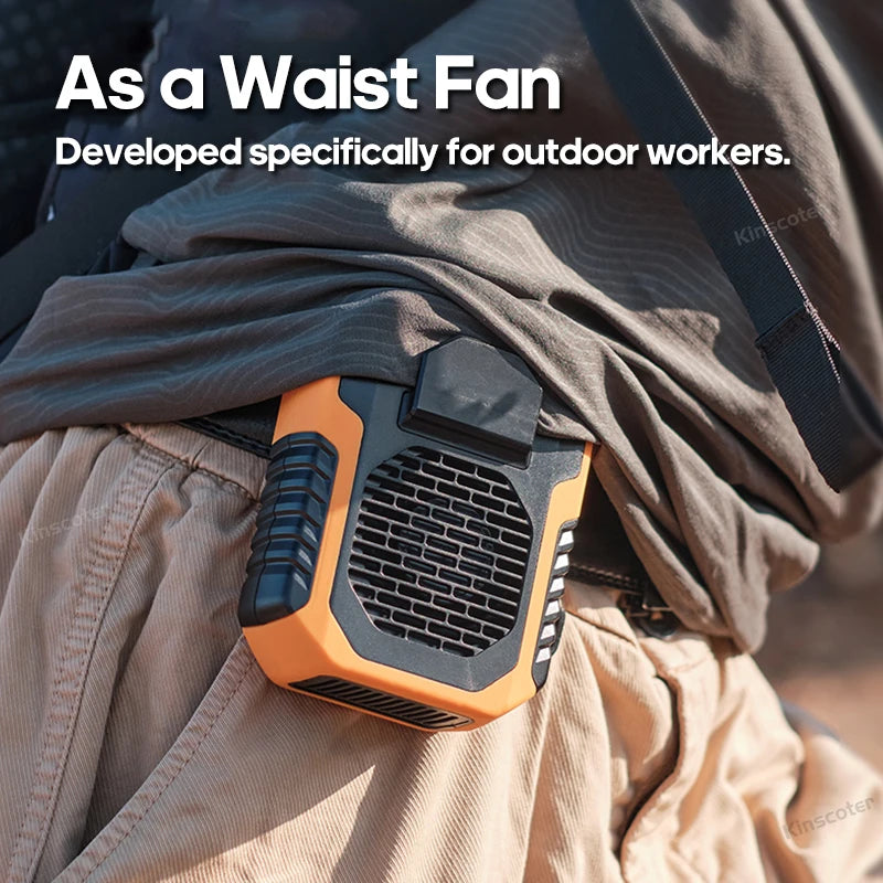 6000Mah Hanging Neck/Waist Fan USB Mini Portable Rechargeable Fan for Outdoor Camping Hiking Climbing Running Sports